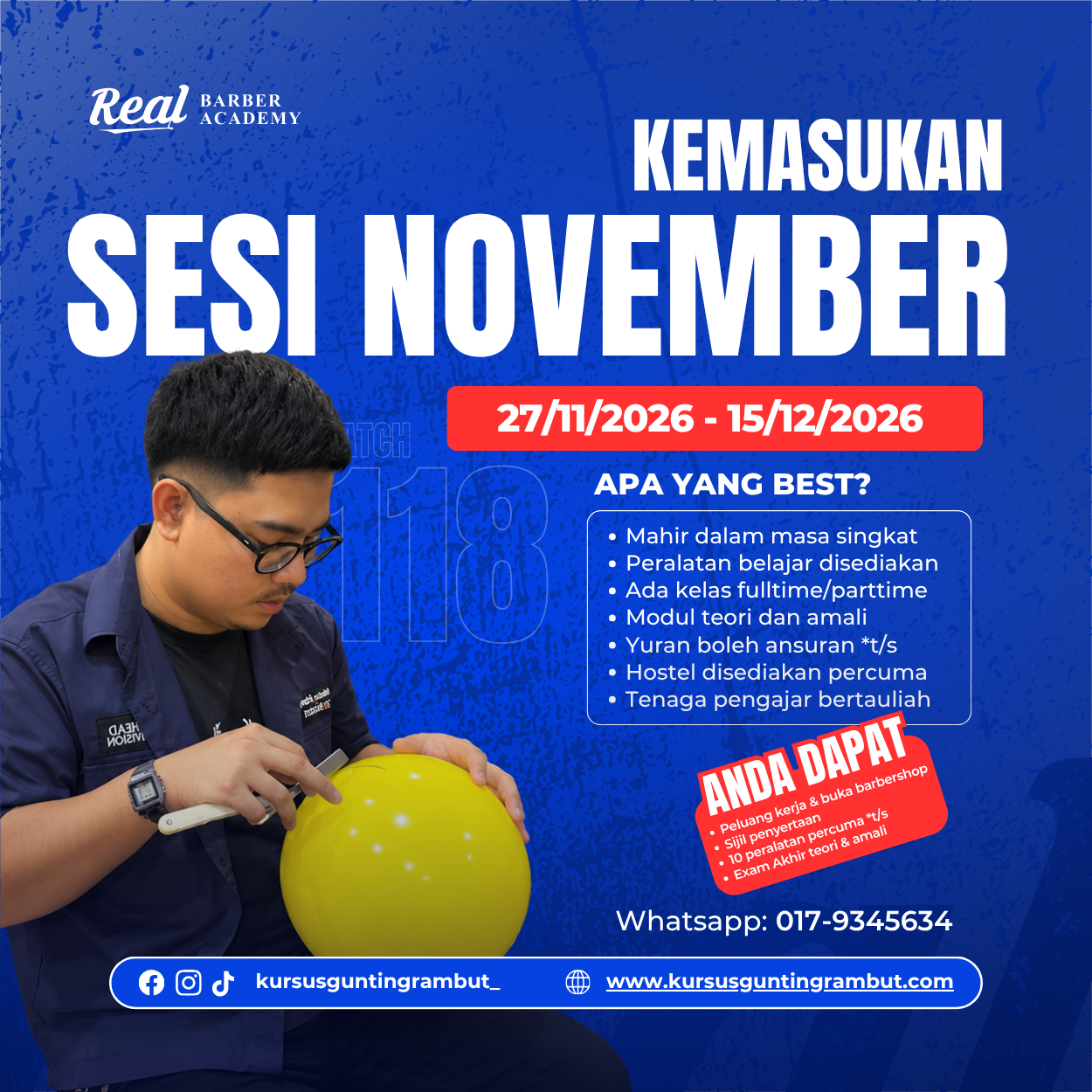 Batch BATCH 115 Real Barber Academy